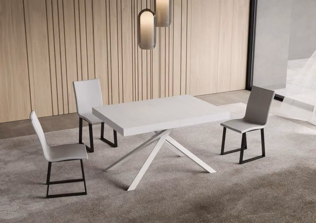 Tavolo Allungabile Niket GIORDANOSHOP Bianco Frassino L/P/H: 140-224 x 80 x 74 cm – 2