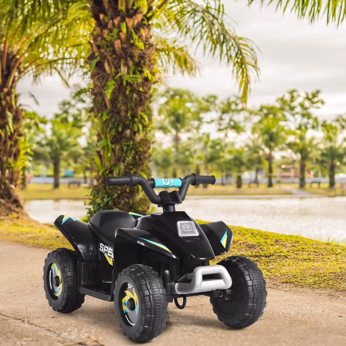 Mini Quad ATV elettrico Costway per bambini con batteria 6V, colore Nero