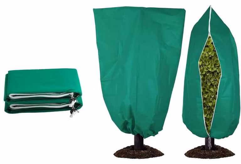 Coperture protettive per piante, inverno, confezione da 2, dimensioni 80x120 cm, con cerniera e cordoncino