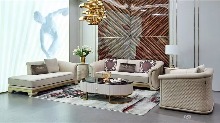 Design Sofagarnitur Couch Couchtisch Sofa 6tlg. Wohnzimmer Set Beistelltisch