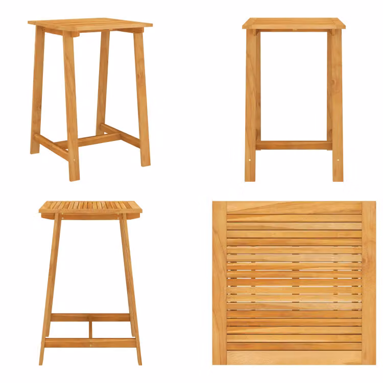 vidaXL Tavolo da bar da giardino 70x70x104 cm in legno massiccio di acacia - Tavolo da bar da giardino - Tavoli da bar da giardino - Tavolo da bar in legno - Tavoli da bar in legno