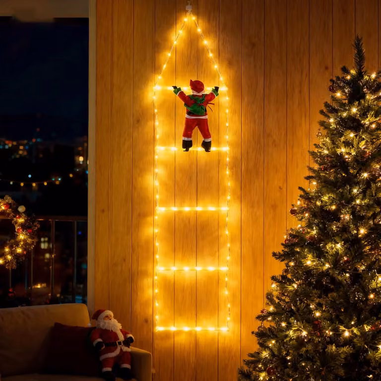 Catena luminosa a LED, 98 LED, luce bianco caldo, 4,5 metri, per uso esterno