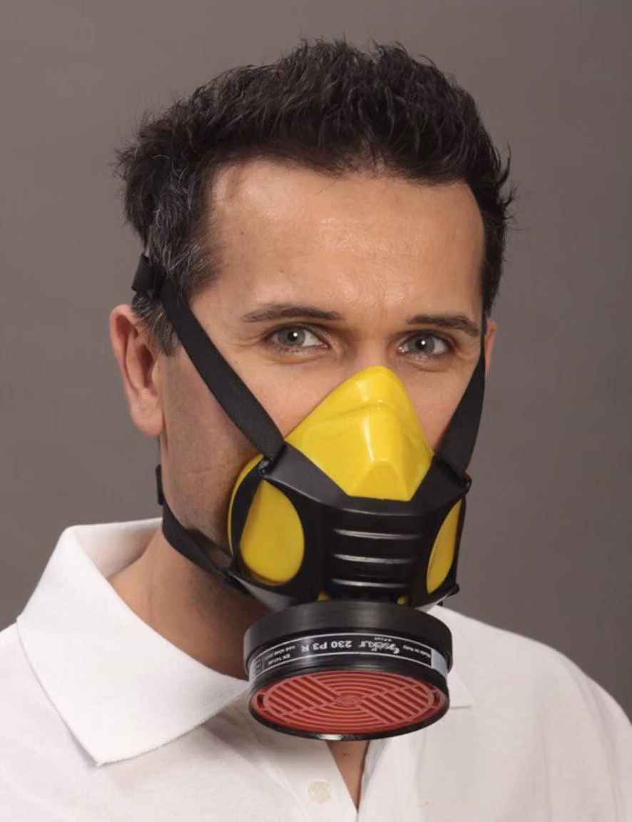 Ekastu mezza maschera Polimask Gamma in silicone senza filtro DIN EN140 f. Portatore di occhiali