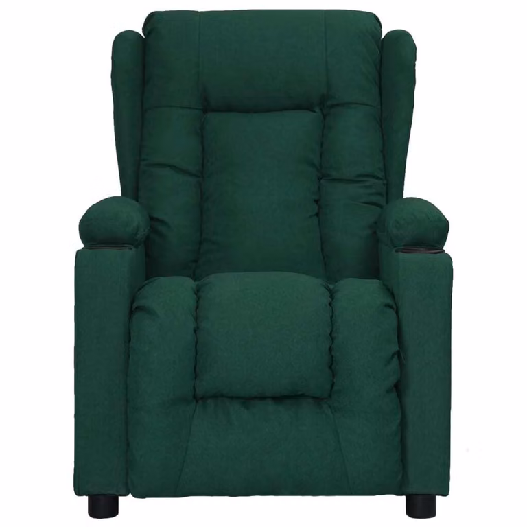 Poltrona Reclinabile in Tessuto Verde Scuro