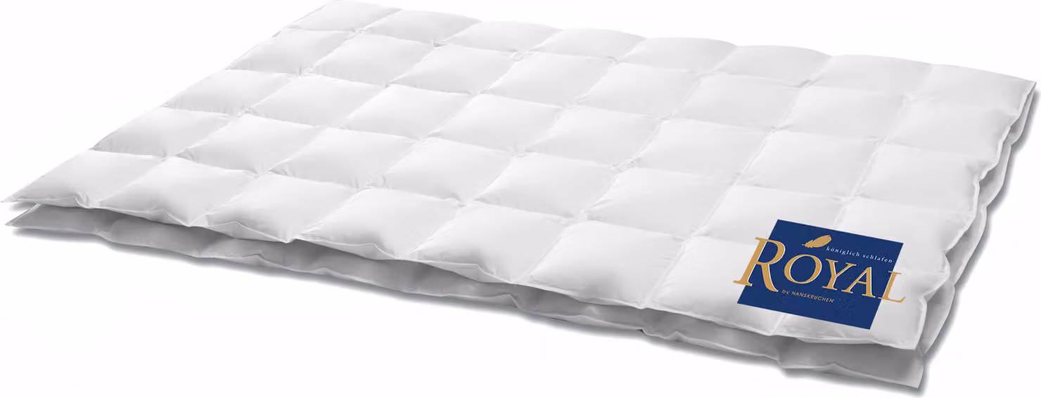 HANSKRUCHEN Royal piumino in piuma 200x200 cm extra leggero 100% piumino d'oca lavabile per allergici traspirante bianco