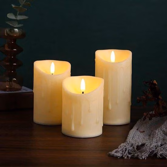 Candelabri luminosi a LED con telecomando - Set di 3 candelabri a LED per decorazioni interne ed esterne