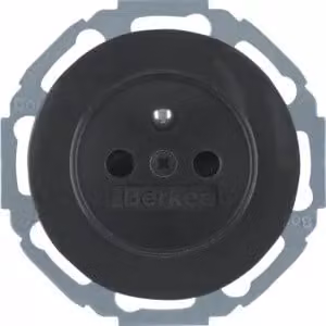 Berker 6768792045 Presa con polo di protezione, nera lucida, serie R.classic