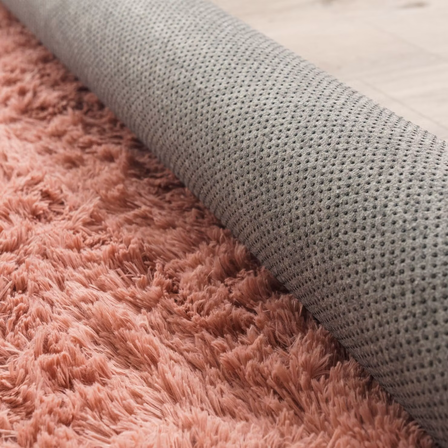 Tappeto rotondo a pelo alto Silvana colore rosa Diametro: 160 cm – 2