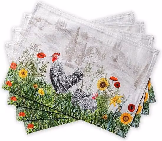 Set di 4 tovaglioli Maison d'Hermione in cotone con fantasia floreale multicolore, L 33 cm x P 48 cm
