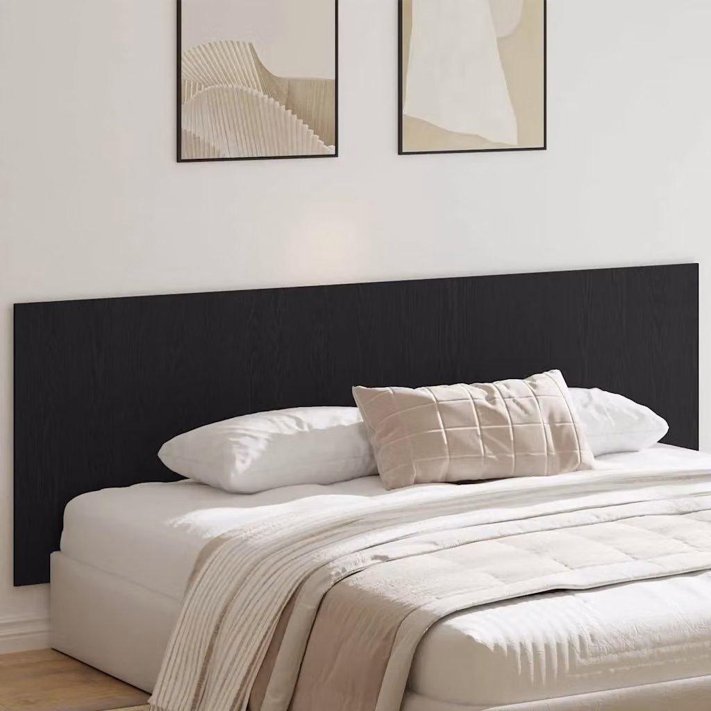 Testiera del letto moderna vidaXL in legno ingegnerizzato nero, L: 240 cm, H: 80 cm, P: 21,3 cm