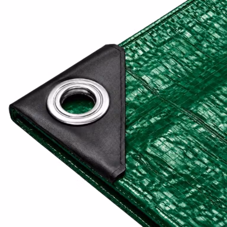 Telo di copertura - 2 x 2 m - 150 g/m² - Impermeabile - Verde - Con occhielli in metallo