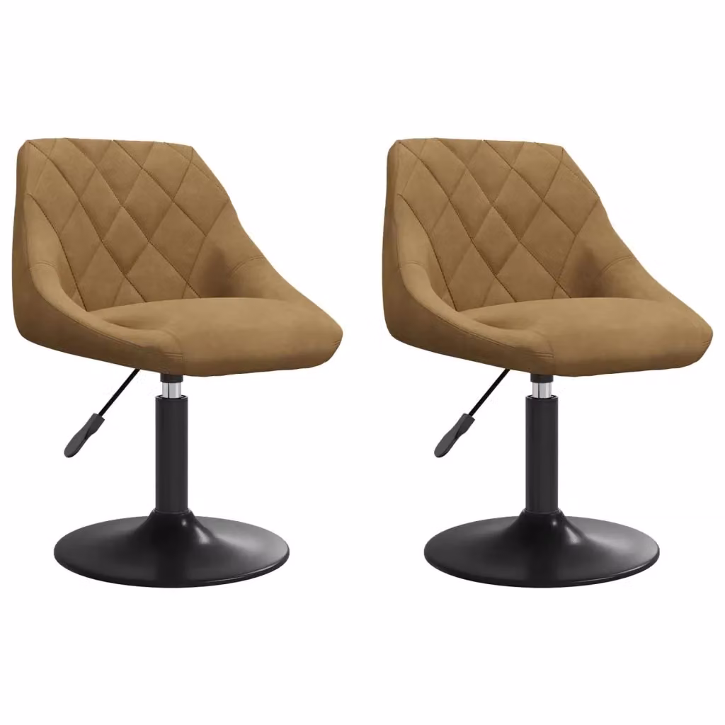 Set di 2 sedie da pranzo girevoli vidaXL in pelle sintetica marrone con design moderno – 2