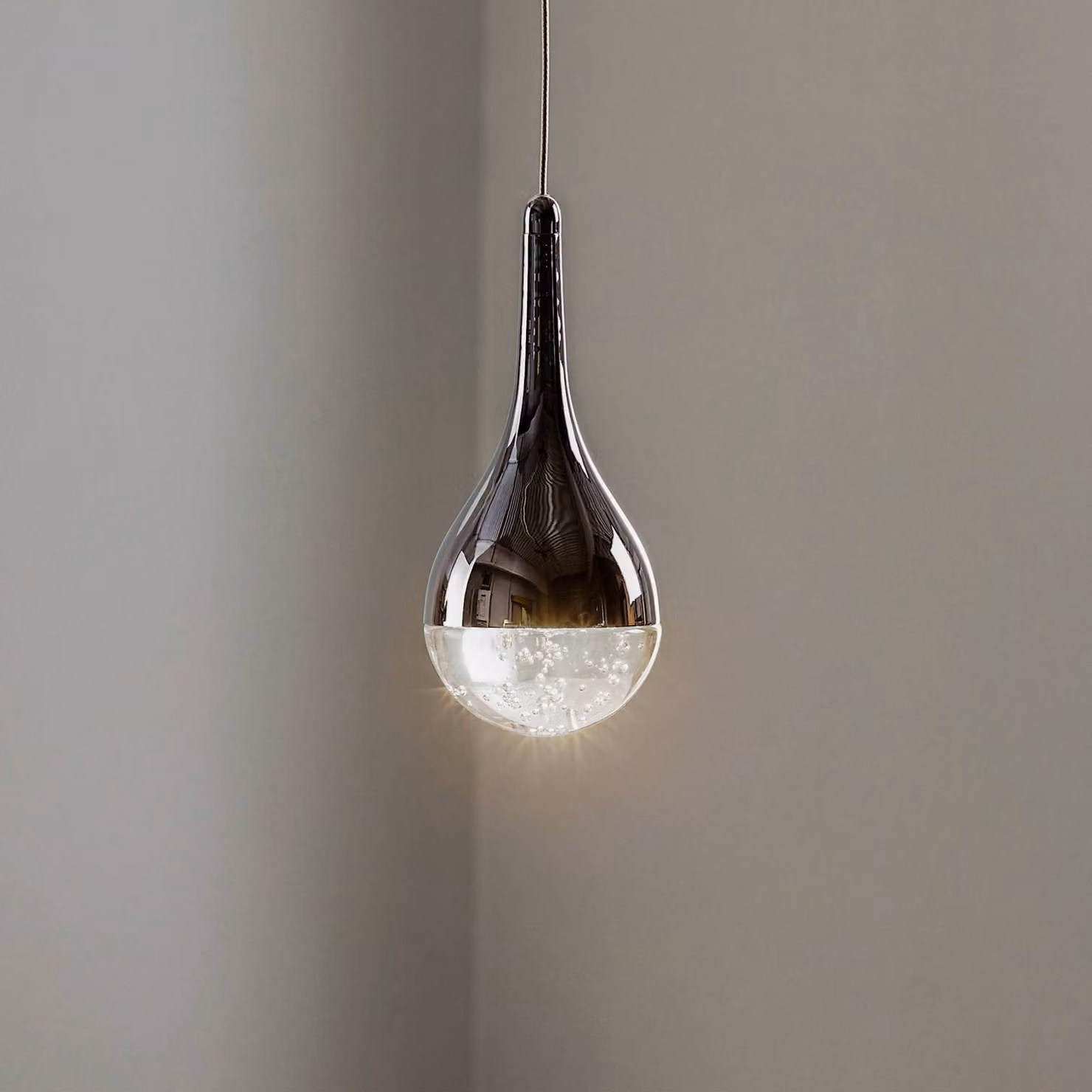 Schuller Valencia Lampada LED a sospensione Elie 1 luce, Cromo / Argento, Soggiorno / Sala da pranzo, Metallo, Moderno