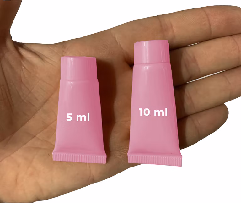 Set di 50 tubi cosmetici ricaricabili (10 ml, rosa)