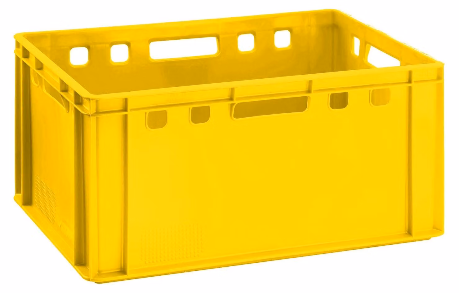 Contenitore in plastica E3 giallo, dimensioni 60x40x30 cm, contenitore di stoccaggio Eurobox alto, prodotto in Germania, adatto per alimenti, robusto e impilabile
