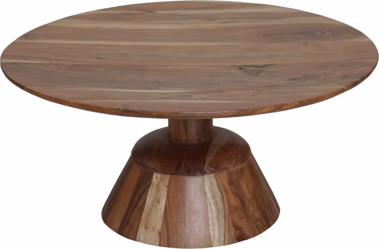 Tavolino rotondo Marrakesh da 76 cm in legno massiccio di mango | Grande tavolo da soggiorno in stile moderno Boho e Scandi | Tavolo da divano in legno fatto a mano Adisa | Tavolo di design per soggiorno e salotto
