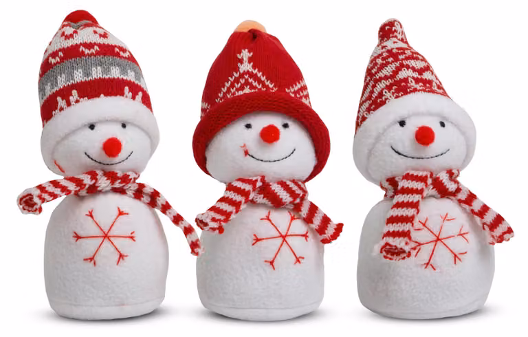 Decorazione natalizia a forma di pupazzo di neve - 20 cm - 3 modelli
