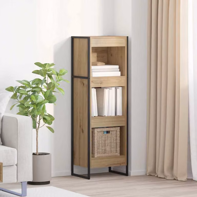 Armadio per libri stile industrial vidaXL in legno e metallo marrone L/P/H: 40 x 30 x 121 cm