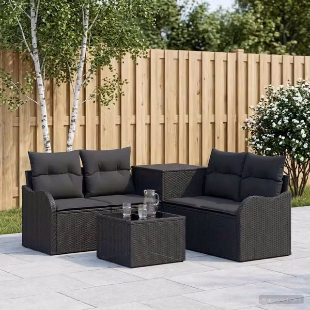 Set di divani 6 pz Nero 55 x 55 x 37 cm 3447118