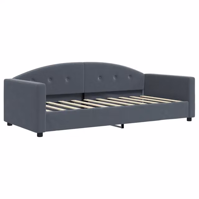Letto singolo | Letto per adulti | Letto da Giorno Grigio Scuro 90x190 cm in Velluto