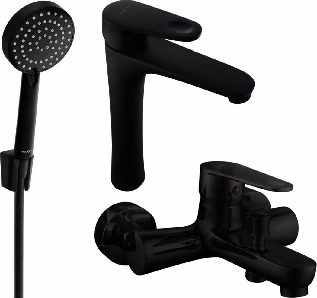 Mexen Kama R75 set da bagno, nero - 72513R75-70