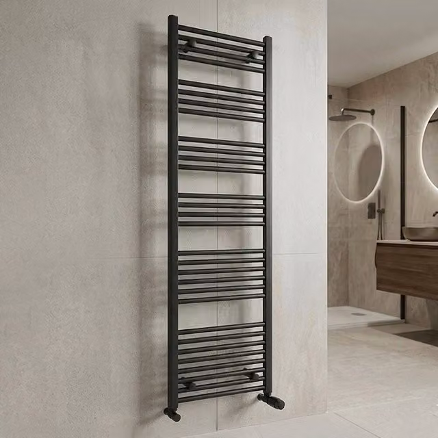 Termoarredo porta asciugamani INBAGNO in acciaio nero opaco, H 176 cm x L 45 cm – 1