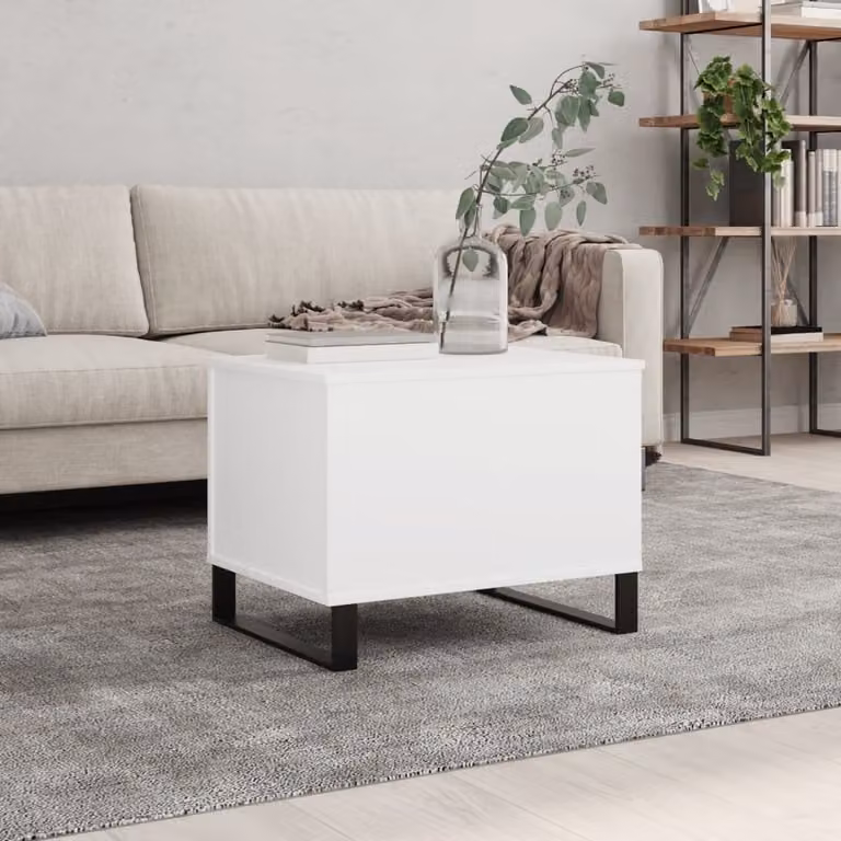 Maison Exclusive - Tavolino bianco 60x44,5x45 cm Materiale ligneo