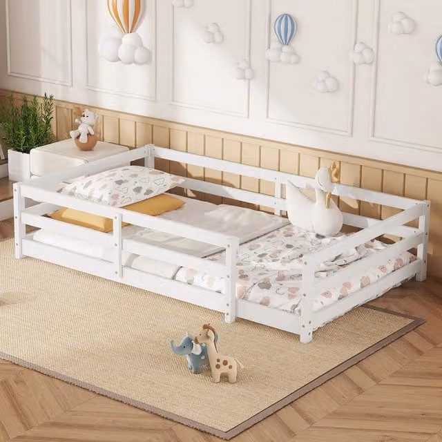 Letto Montessori con Sponde ¨C MINIMAL ¨C Pino Bianco 140x200