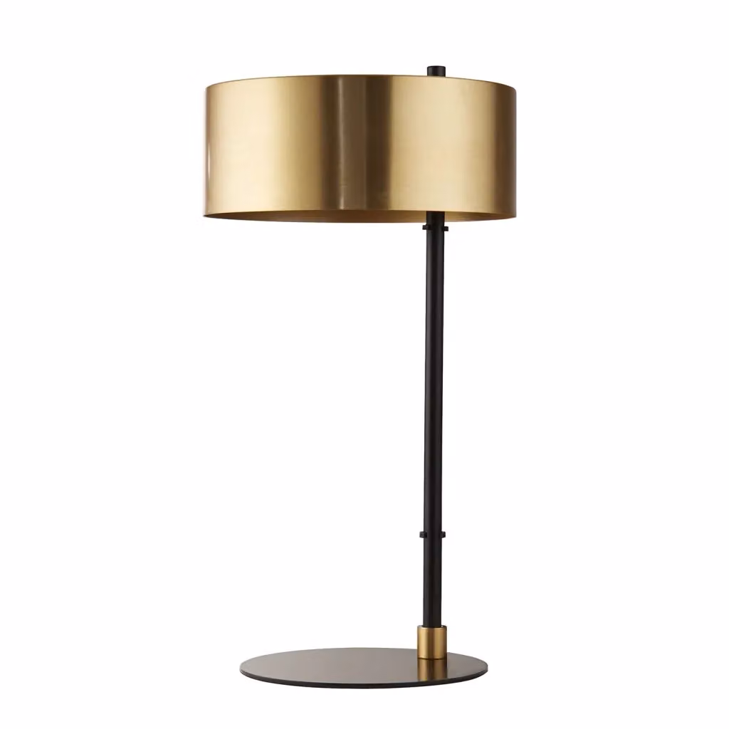 Lampada da tavolo Searchlight Knox in metallo nero e oro con attacco E14 – 2