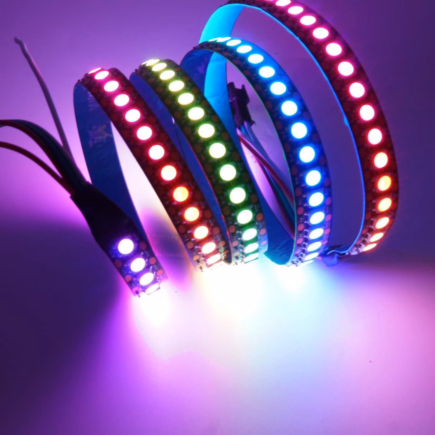 Striscia LED WS2812B, 1 metro, 144 LED, RGB, nera, grado di protezione IP30