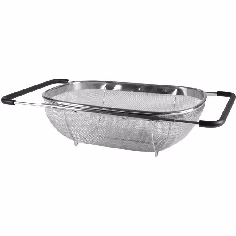 Scolatutto per lavello estensibile GUSTO CASA in acciaio inossidabile color argento, forma ovale