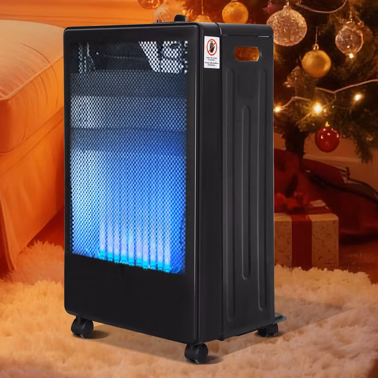 Stufa a gas pieghevole Ikodm, dotata di rilevatore di ossigeno (ODS), sistema di protezione anticaduta e dispositivo di sicurezza antifiamma, potenza 3,8 kW