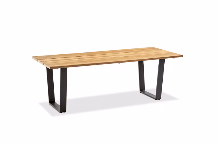 Niehoff - Tavolo da giardino in teak Noah - Alluminio 160 x 95 cm, teak oliato, base trapezoidale