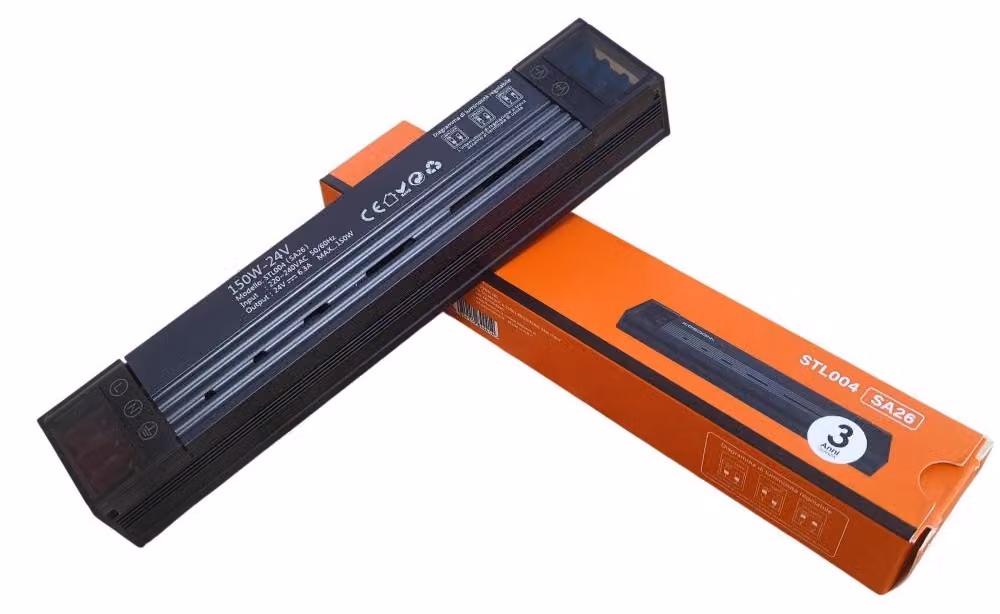 Mini Alimentatore LED Dimmerabile 24V 150W Trasformatore ultra sottile per striscia LED Driver LED - 184x35x25mm