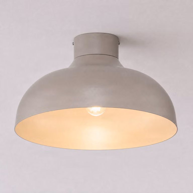 Plafoniera soffitto Basca Luminex, dimmerabile, Crema / Ambra, Soggiorno / Sala da pranzo, Metallo, Plafoniera