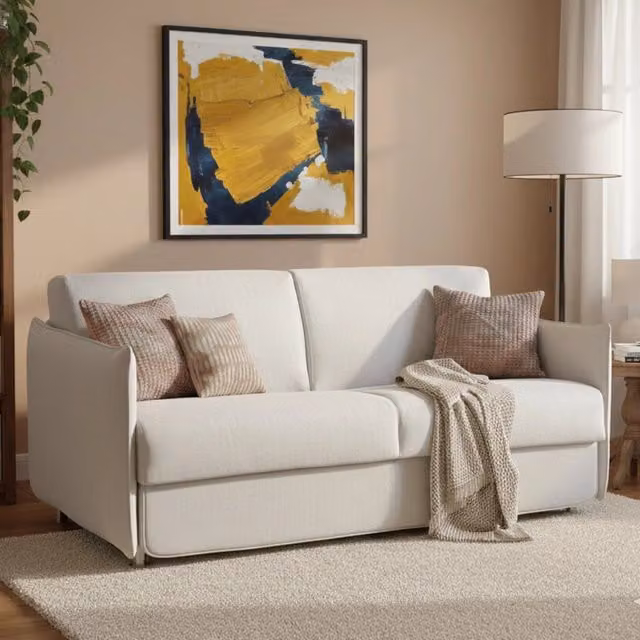 Divano Letto 2 Posti Trovo DMORA Made in Italy, Grigio Chiaro, L: 180 cm, P: 95 cm – 1