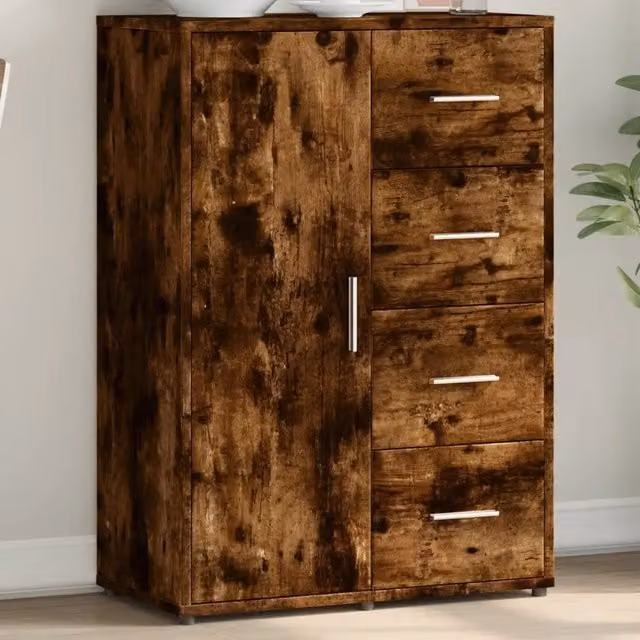 Credenza Rovere Fumo 60x31x84 cm in Legno Multistrato 840510