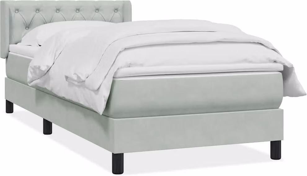 Maison Exclusive - Giroletto a Molle con Materasso Grigio Chiaro 80x220 cm Velluto