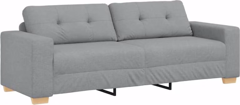 Divano a 3 posti Grigio Chiaro 220x78x80 cm in Tessuto