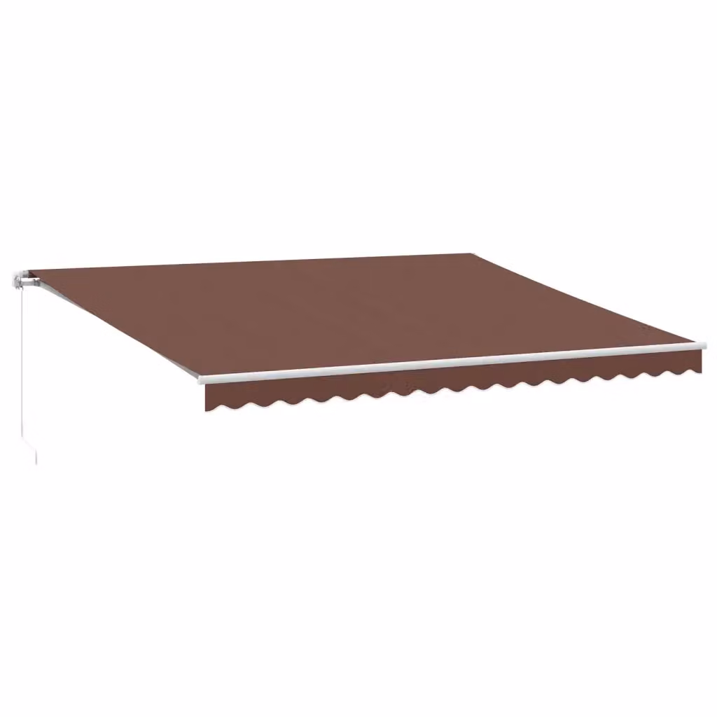 Tenda da Sole Retrattile Manuale VIDAXL con LED Marrone, L: 450 cm, P: 350 cm – 2
