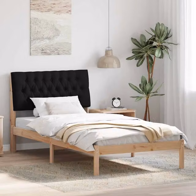 Letto con Testiera Rivestita-Struttura Letto con Testiera Marrone 100 x 200 cm 365736
