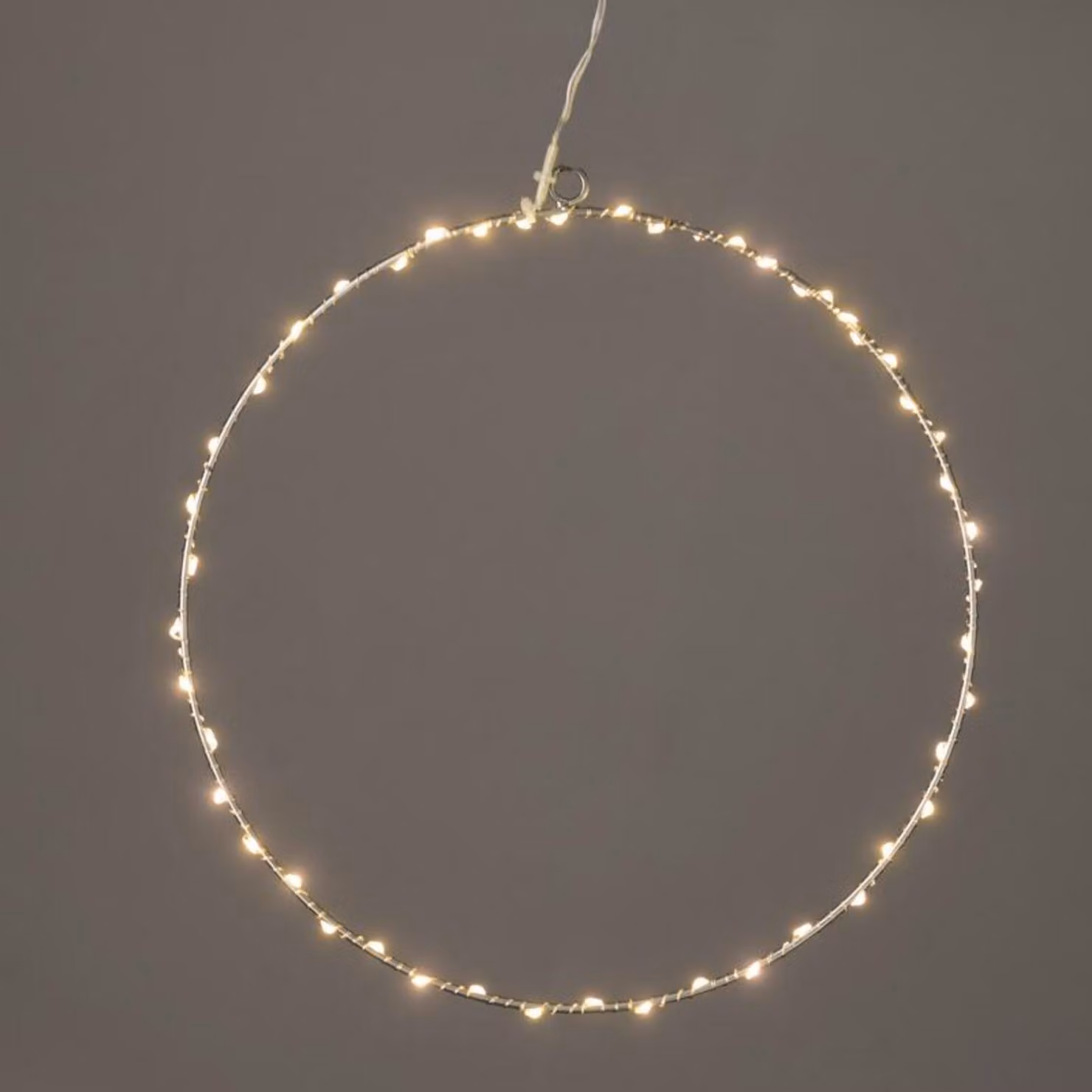 ACA Lighting D50CM Silver Circle 65 LED, WW, 220-240V, IP44, cavo di alimentazione trasparente da 3 m X066514227