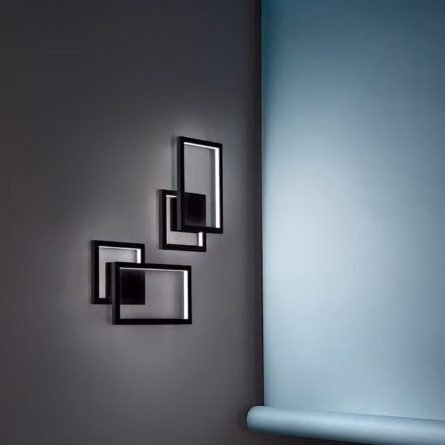 Applique a parete Perenz Cross LED nera in metallo e vetro con luce up/down