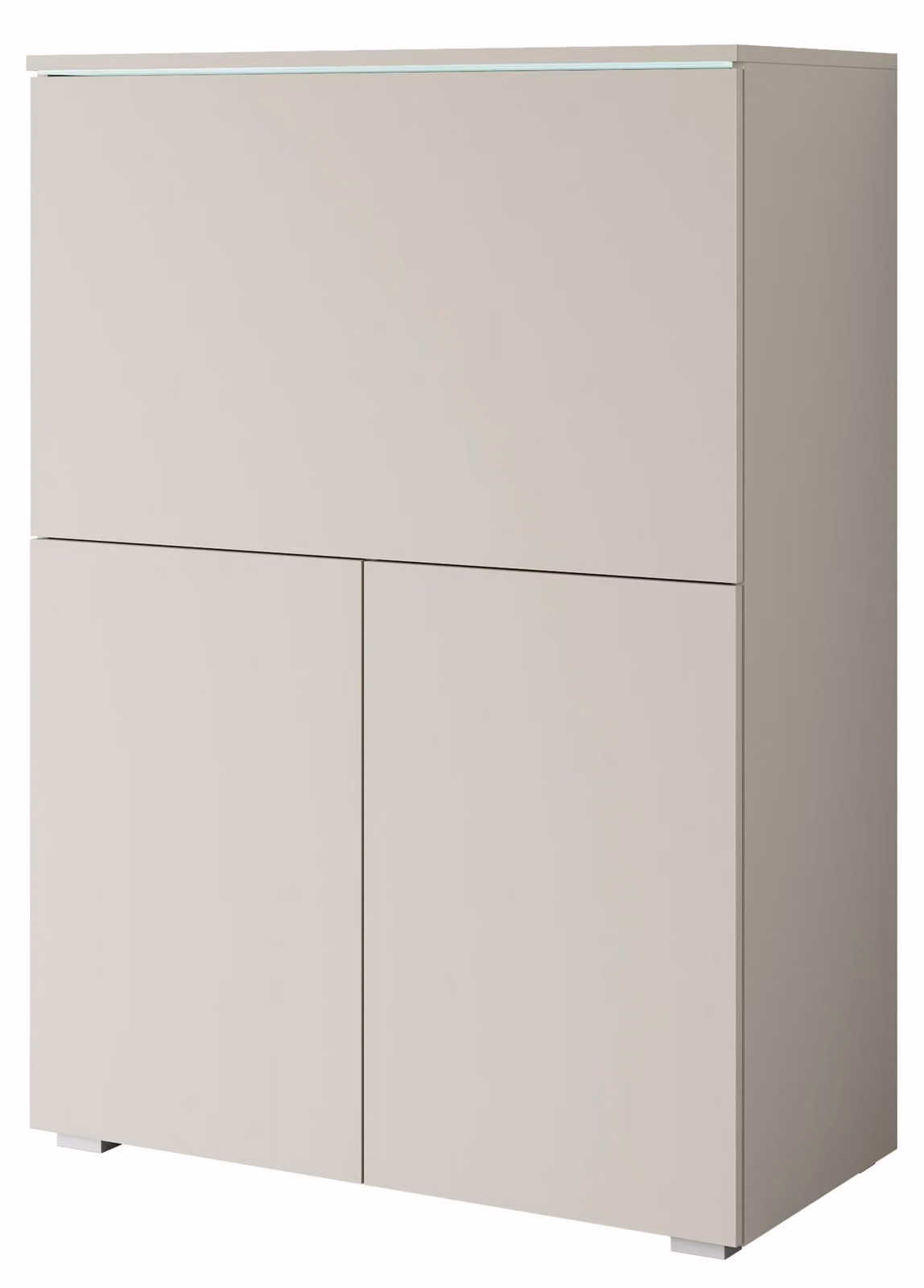 Scrivania moderna + illuminazione LED, color beige cashmere