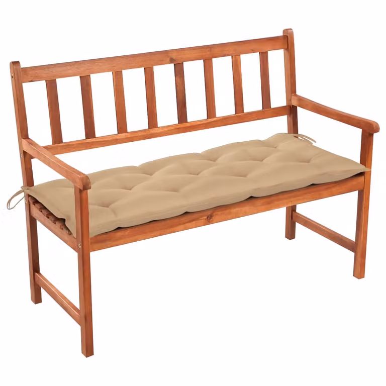 The Living Store Panca da giardino con cuscino 120 cm in legno massiccio di acacia