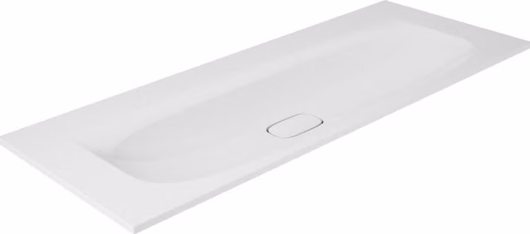 VIGOUR Vogue lavabo doppio per mobili 120 x 50 cm senza foro per rubinetto e troppopieno con Protect Plus, bianco