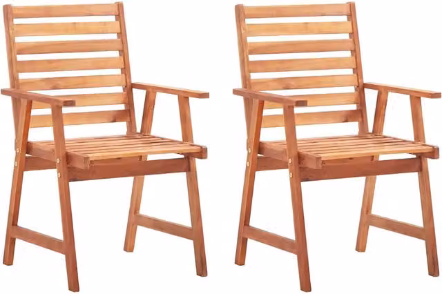 Sedie da Pranzo da Esterni con Cuscini 2 pz Massello di Acacia 3064326
