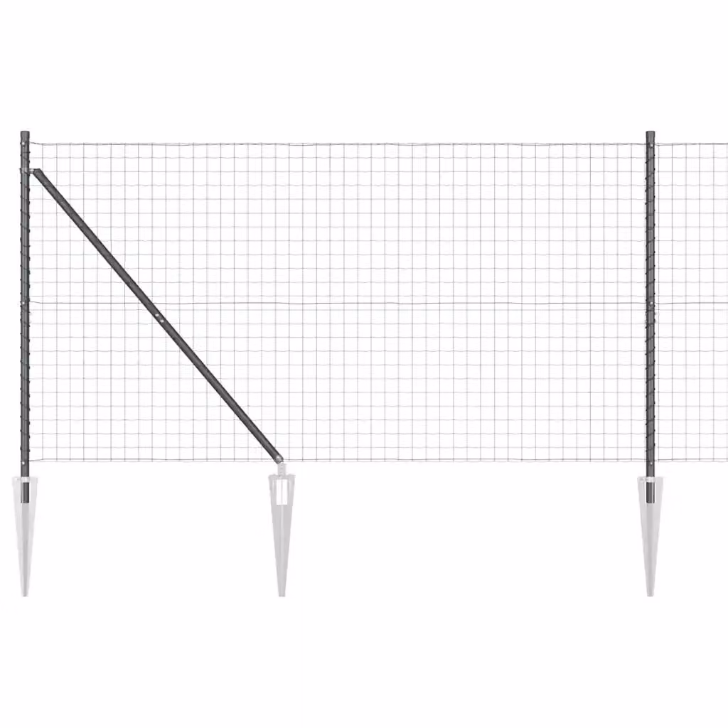 Recinzione vidaXL in acciaio rivestito in PVC grigio per installazione interrata L: 25 m, H: 1,2 m – 2