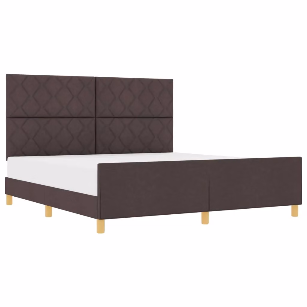 Struttura del letto moderna vidaXL in tessuto e legno marrone L/P/H: 207 x 180 x 128 cm – 2