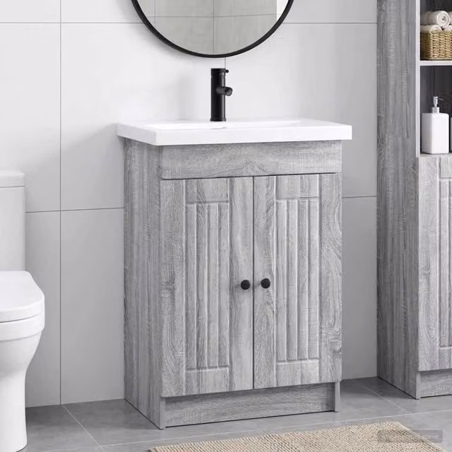 Set di mobili per il bagno Sonoma grigio 78,5 x 37,5 x 81 cm 3404200